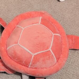 Pink Plush Snowboarding Turtle Cushion